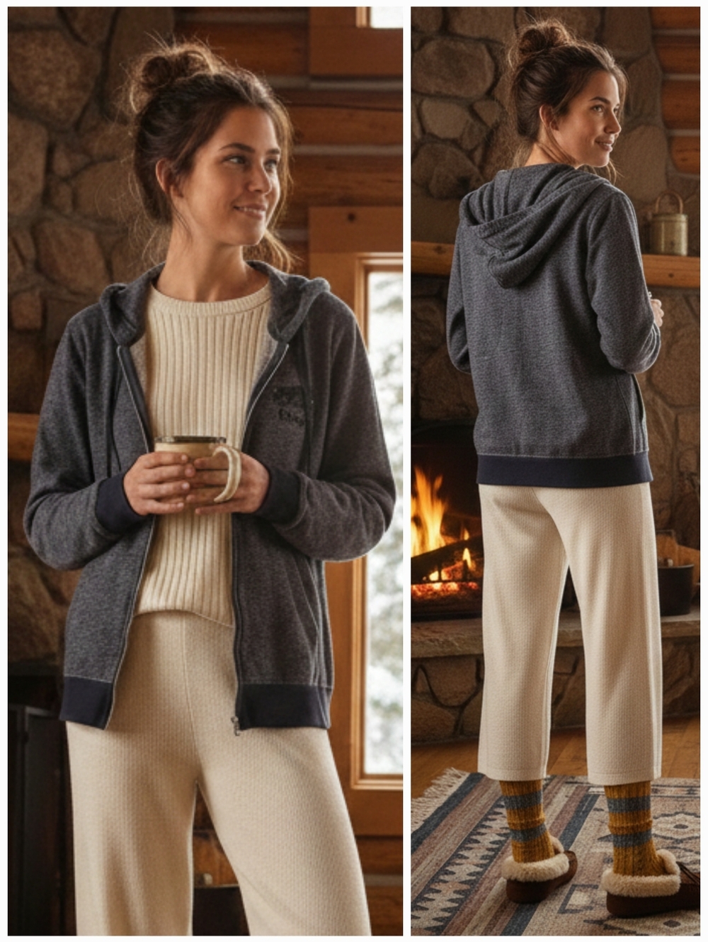Roots Unisex Full Zip Hoodie Size S Canadian Heritage Loungewear Athleisure